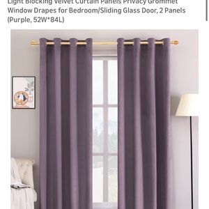 Velvet Curtain Panels in Purple